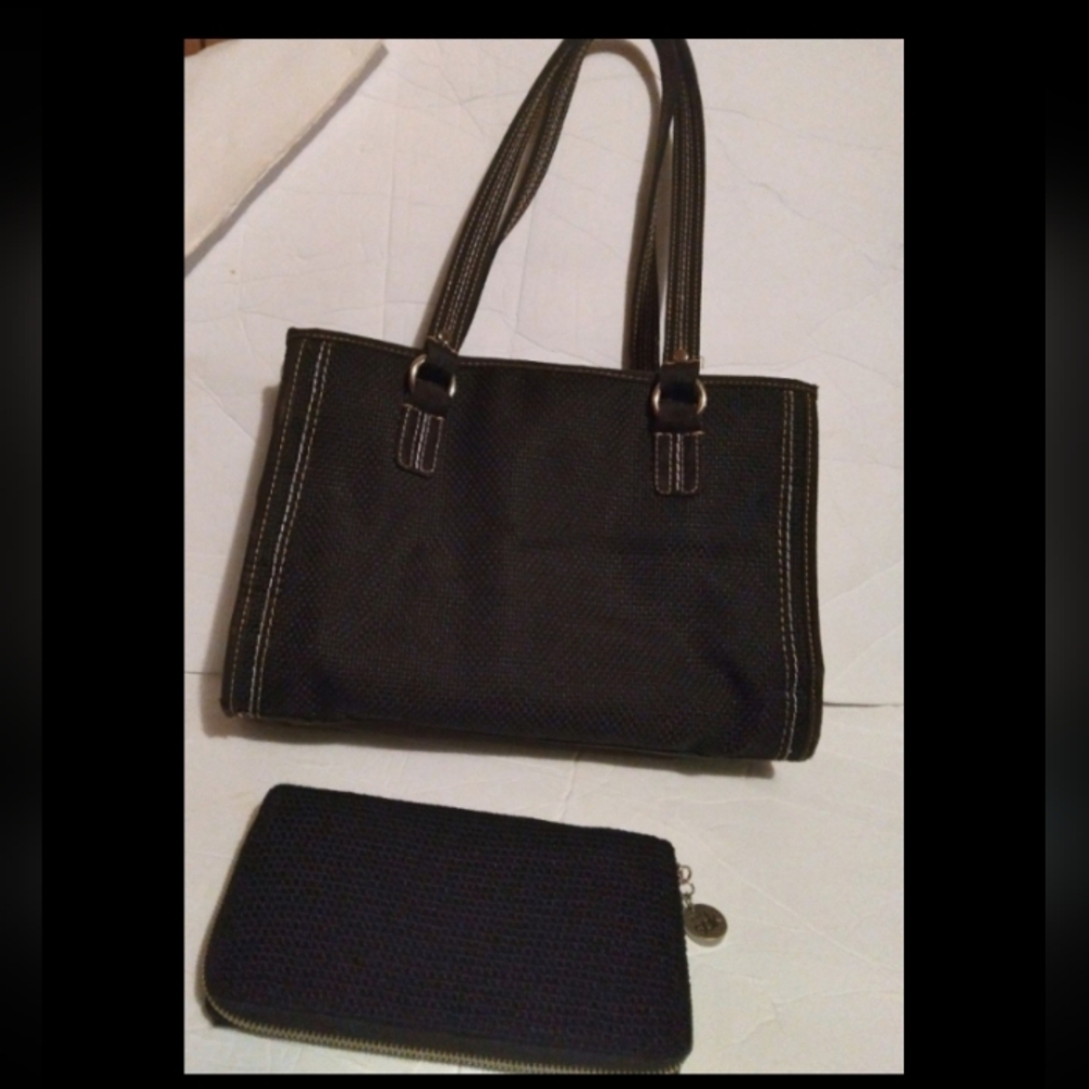 The Sak Black Tote Bag with Matching Wallet